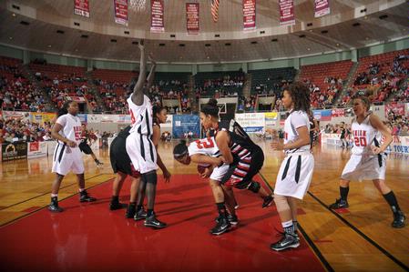 The Lady Bulldogs battle for the ball against Azusa Pacific University in the Championship game of the NAIA National Tournament. Union won the game 73-65. - Photo by Morris Abernathy