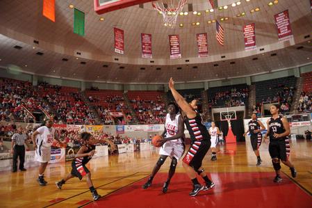 Zeinab Chan, junior history major, goes up for a shot in the Championship game of the NAIA National Tournament. The Lady Bulldogs defeated Azusa Pacific University 73-65. - Photo by Morris Abernathy