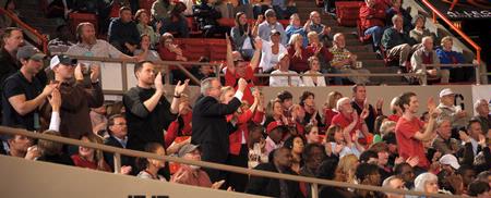 The crowd at the Oman Arena cheers during a very exciting championship game of the NAIA National Tournament. The Lady Bulldogs won the game 73-65. - Photo by Morris Abernathy