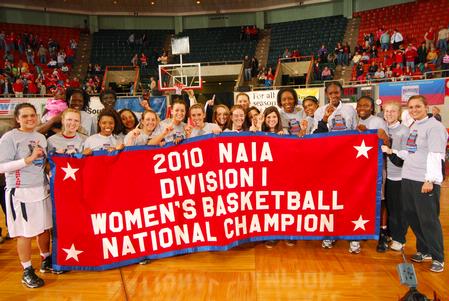 The Lady Bulldogs, NAIA Division I National Champions, celebrate after their victory. - Photo by Morris Abernathy