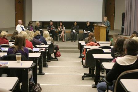 The National Eating Disorder Association hosted an informational seminar for Union students. Union faculty, counselors and students were among the panel that spoke. - Photo by Lauren Laster