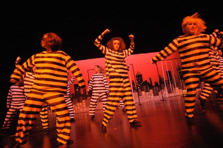 The women of Zeta Tau Alpha perform a jailhouse scene from Catch Me If You Can for the 2010 Variety Show. - Photo by Morris Abernathy