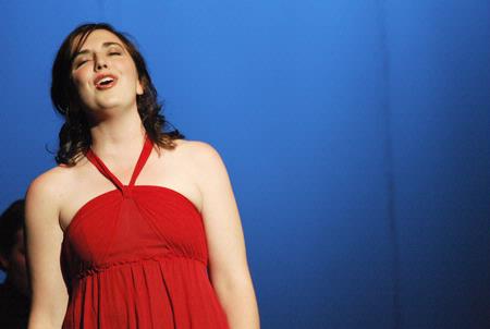 Courtney Wade, junior music major, performs at Variety Show 2010. - Photo by Abigail Harris