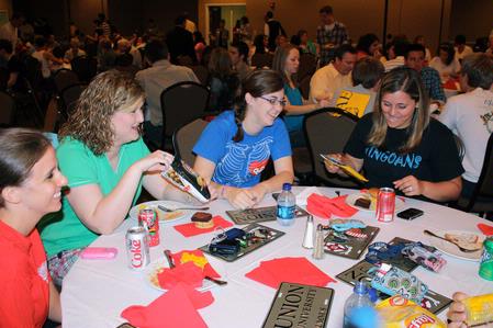 Graduating seniors enjoy time together at the Last-Hurrah, a luncheon held in their honor. - Photo by Ebbie Davis