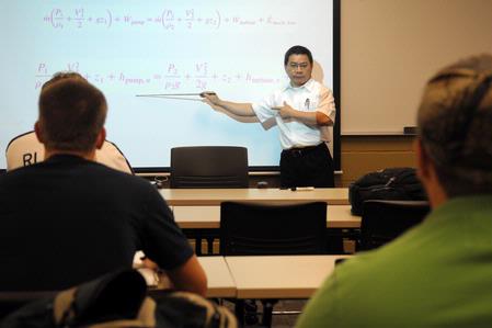 Dr. Don Van, professor of engineering and department chair, teaches class.  - Photo by Morris Abernathy