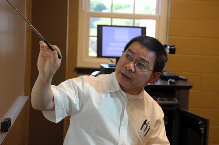 Dr. Don Van, professor of engineering and department chair, teaches class.  - Photo by Morris Abernathy