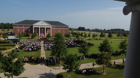 The view of summer graduation from White Hall.  - Photo by Jim Veneman