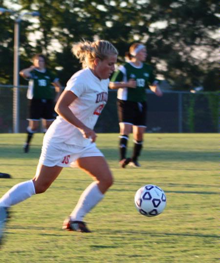 Natali Stallings breaks away from her Delta State opponent during a home game. The Lady Bulldogs won the game 1-0.  - Photo by Ebbie Davis