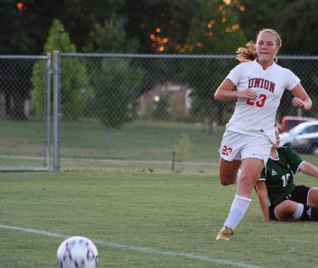 Megan Roney runs after the ball in a game against Delta State. The Lady Bulldogs won the game 1-0. - Photo by Ebbie Davis