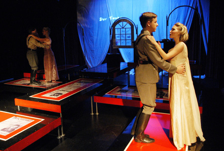 Jeremy Parker and Emily Brown dance on the left and Nic Pfost and Allie Campbell on the right in <i>Die Ratzel</i>. - Photo by Jim Veneman