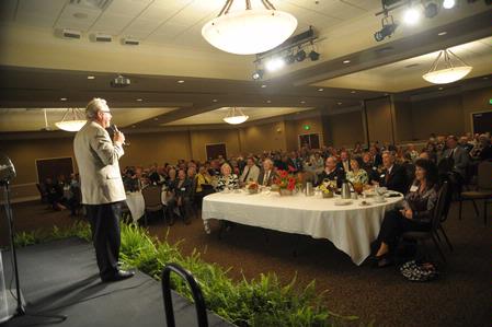 Dennis Swanberg speaks to guests at the West Tennessee Pastors Appreciation Banquet. - Photo by Morris Abernathy