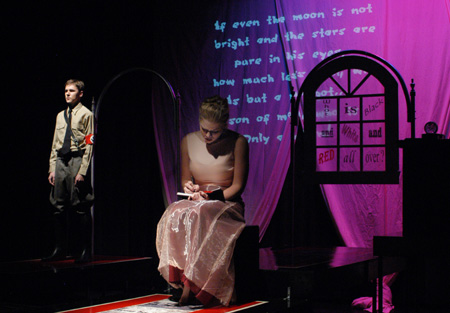 Josh Wilkinson and Emily Brown in <i>Die Ratzel</i>. - Photo by Jim Veneman