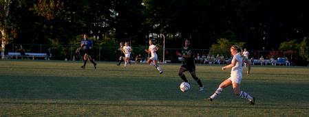 Whitney Kramer kicks the ball to her teammate during the game against Delta State, which the Lady Bulldogs won 1-0. - Photo by Deanna Santangelo