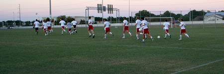 The Bulldog soccer team runs onto the field before a game against Delta State. - Photo by Deanna Santangelo