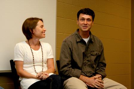 Mark Campbell, head women's basketball coach, and his wife Molly talk about how they were able to adopt their son Kalyan from India at the Go Week: Reaching the Nations through Adoption. - Photo by Deanna Santangelo