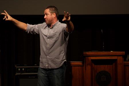 J.D. Greear, lead pastor of The Summit Church in Durham, NC, speaks during GO Week chapel.  - Photo by Ebbie Davis
