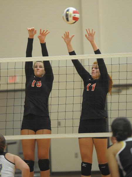 Caroline Robbins (13) and Anna Sims (17). - Photo by Morris Abernathy