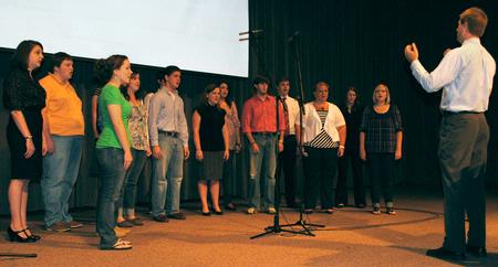Voices of Proclamation performs during chapel. - Photo by Victoria Stargel