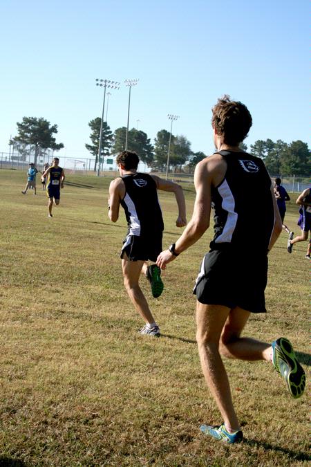 The Bulldog cross country team runs in an early Fall race.  - Photo by Deanna Santangelo