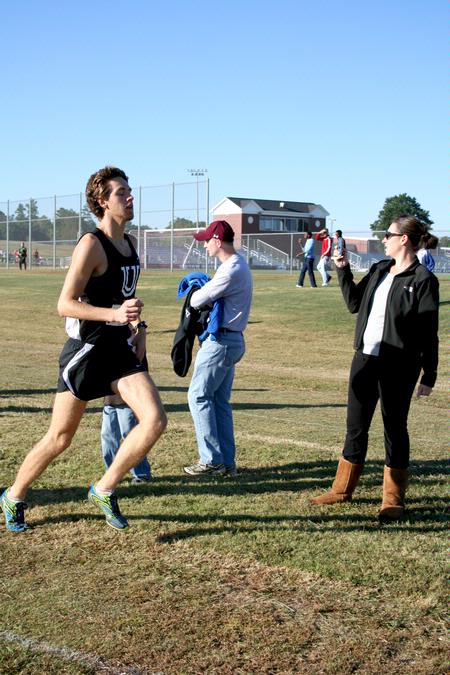 Caleb Creel, freshman theology major, runs in a Bulldog cross country race.  - Photo by Deanna Santangelo