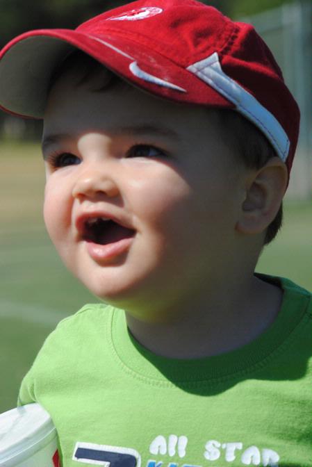 Caleb Marksberry, son of Union soccer alum Scott Marksberry, plays on the sidelines as the soccer alumni play the current JV team during family weekend.  - Photo by Victoria Stargel
