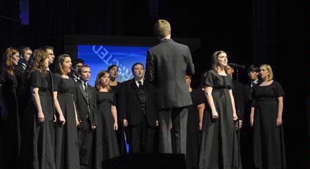 Proclamation sings "Nearer, Still Nearer" arranged by Dan Forrest at the opening of the 13th Annual Scholarship Banquet. - Photo by Morris Abernathy