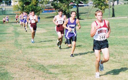 Freshman Josh Shrewsberry runs in the Univ. of Tennessee-Martin Invitational. - Photo by Uncredited