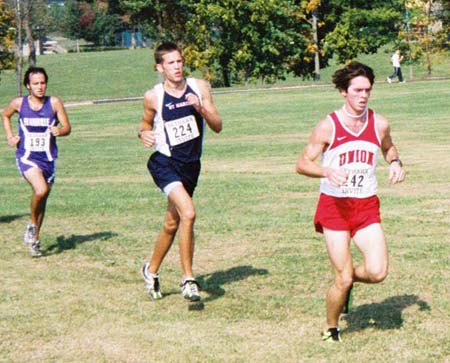 Freshman Clint Channell runs in the Univ. of Tennessee-Martin Invitational. - Photo by Uncredited