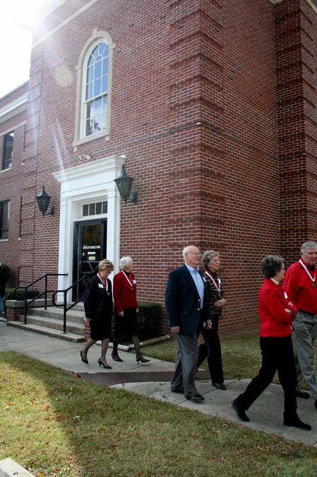 Union University alumni from the class of 1961 tour the old downtown campus during their 50 year reunion.  - Photo by Deanna Santangelo