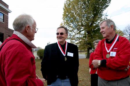Raymond Mott, Ray Neil Graves, and Bob Cummings, alumni from the class of 1961, reminisce about Union at their 50th reunion during homecoming weekend.  - Photo by Deanna Santangelo