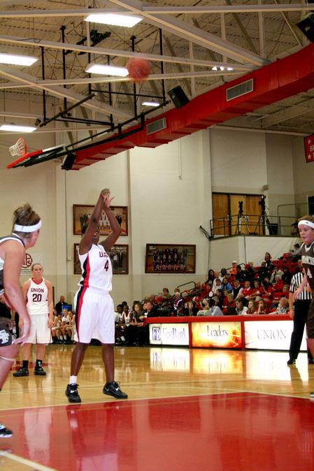 Hope Adams shoots a free-throw during the game against University of St. Francis on Homecoming weekend. The Lady Bulldogs won 83-57.  - Photo by Deanna Santangelo