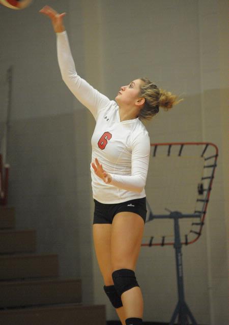 Kelsey Duling serves.  - Photo by Morris Abernathy