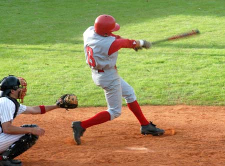 Jason Johnson makes contact during the intersquad World Series. - Photo by Steven Aldridge