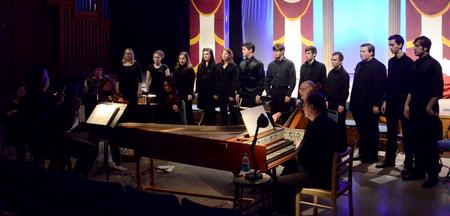 Union's Department of Music presents "Dido and Aeneas," an opera by Henry Purcell, directed by Stanley Warren. Proclamation preforms as the a chorus of courtiers.  - Photo by Ebbie Davis