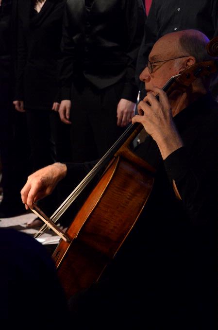 The department of music presents "Dido and Aeneas." David Vanderkooi, concert cellist, plays for the opera.  - Photo by Ebbie Davis