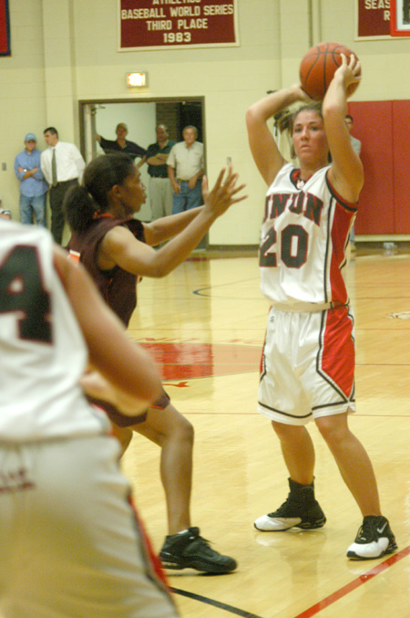 Junior guard for the Lady Bulldogs, Laura Mitchell prepared to pass the ball to a teammate in a their win over Claflin. - Photo by Courtney Ross