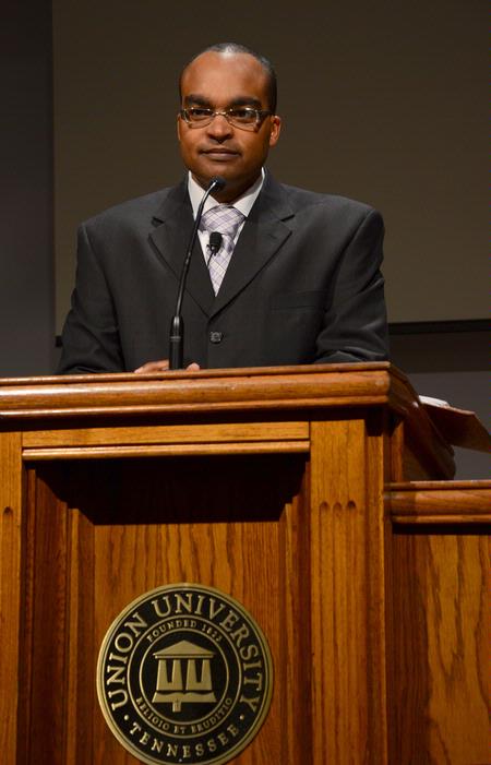 Larry Grays, Pastor of the Midtown Bridge Church in Atlanta, Georgia, explains the acronym B.R.I.D.G.E. found in his church's name. - Photo by Victoria Stargel