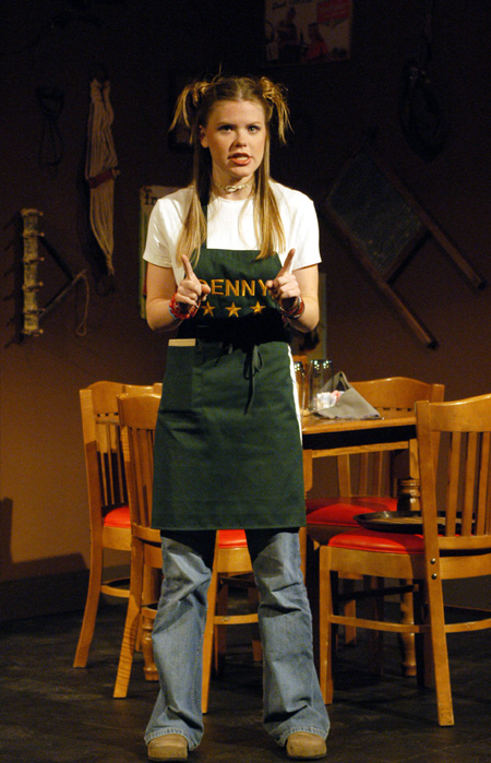 Courtney Braswell as Denny Standard in <i>You Have To Serve Somebody</i>. - Photo by Jim Veneman