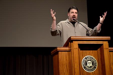 James Emery White, senior pastor at Mecklenburg Community Church, speaks in chapel. - Photo by Deanna Santangelo