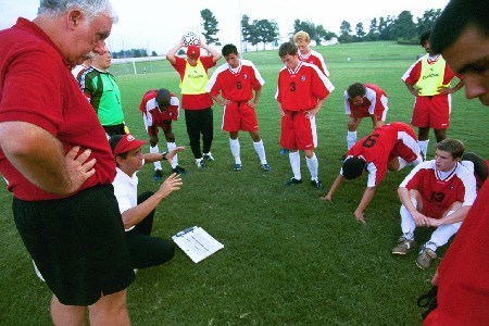 Last minute instuctions from Coach Darin White - Photo by Jim Veneman