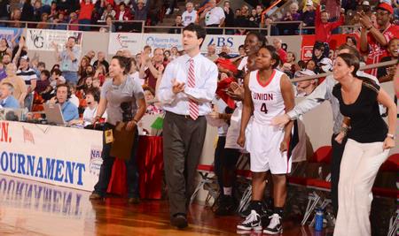 Mark Campbell shouts encouragement to his players during game two of the NAIA National Championship. - Photo by Morris Abernathy
