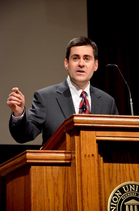 Russell D. Moore speaks at chapel during the Crabtree Family Life Series on the subject of adoption. - Photo by Deanna Santangelo
