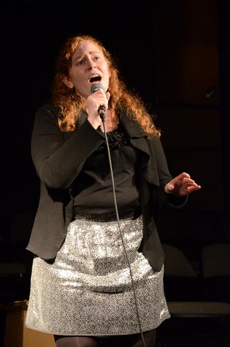 Keaghlan Sheridan, junior theater and speech major, performs a soulful tune during Union's Broadway Caberet held in the theater.  - Photo by Abigail Harris