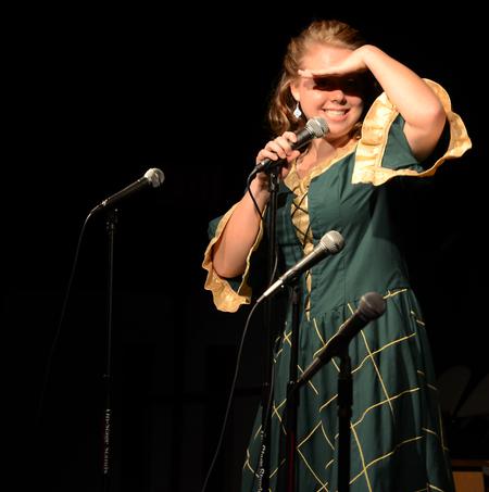 Jil Barron, sophomore theater and speech major, performs during Union's Broadway Cabaret event held in the W.D. Powell Theater.  - Photo by Abigail Harris