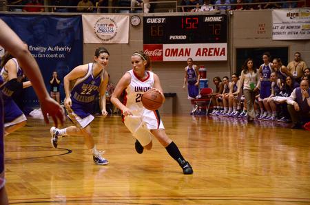 Kayla Hudson drives down the floor during round two of the NAIA National Championship.  - Photo by Ebbie Davis