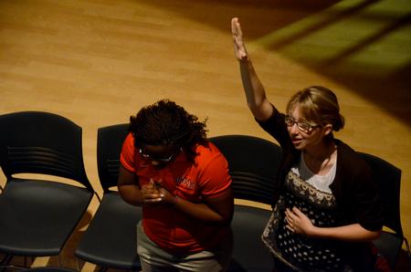 Union students gather in the Bowld Student Commons for the annual Abraham's Altar event, a student led revival. - Photo by Ebbie Davis