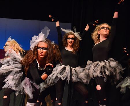 Chi Omega tells the story of the "Clue" game through dance at the 14th Annual Variety Show hosted by SAC at the Carl Perkins Civic Center. - Photo by Victoria Stargel