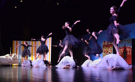 Zeta Tau Alpha uses dance to recount one girl's dream of the circus at the 14th Annual Variety Show hosted by SAC at the Carl Perkins Civic Center. - Photo by Victoria Stargel