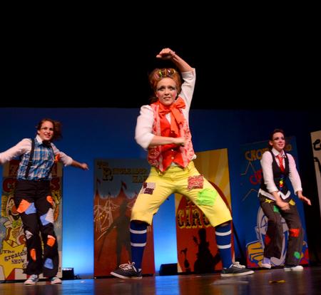 Haley Geeslin, senior social work major, and the women of Zeta Tau Alpha showcase a variety of their skills and talents while preforming an original act at the 14th annual Variety Show. - Photo by Ebbie Davis
