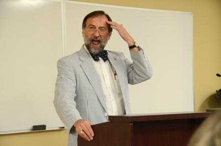 Hal Poe, Charles Colson Professor of Faith & Culture, speaks about creativity and ideas during the Town and Gown lecture series. - Photo by Beth Spain